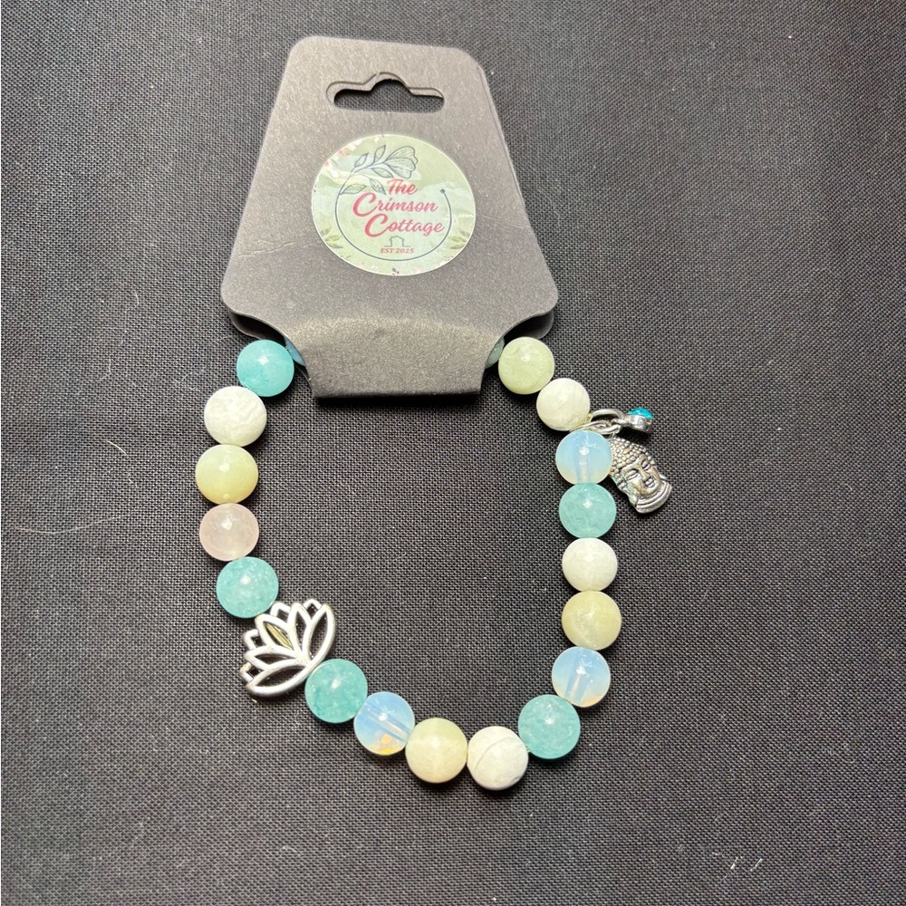 Sea Glass Like Bracelet With Charms